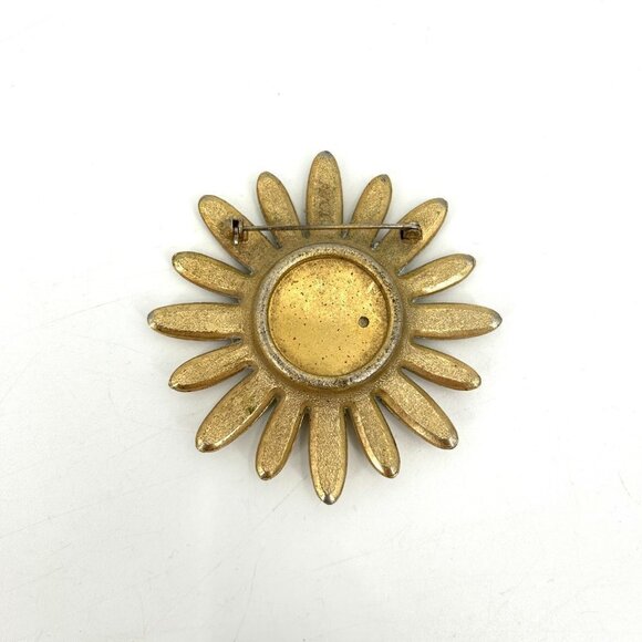 AVON Vintage Gold Tone Daisy Brooch Pin - Picture 2 of 4